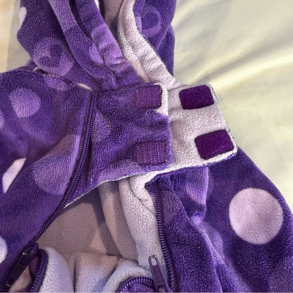 Disney Footie Baby Minnie Daisy Purple Polka Dot Hearts Bunting Bag Sz 6/12 Mo - Picture 9 of 15
